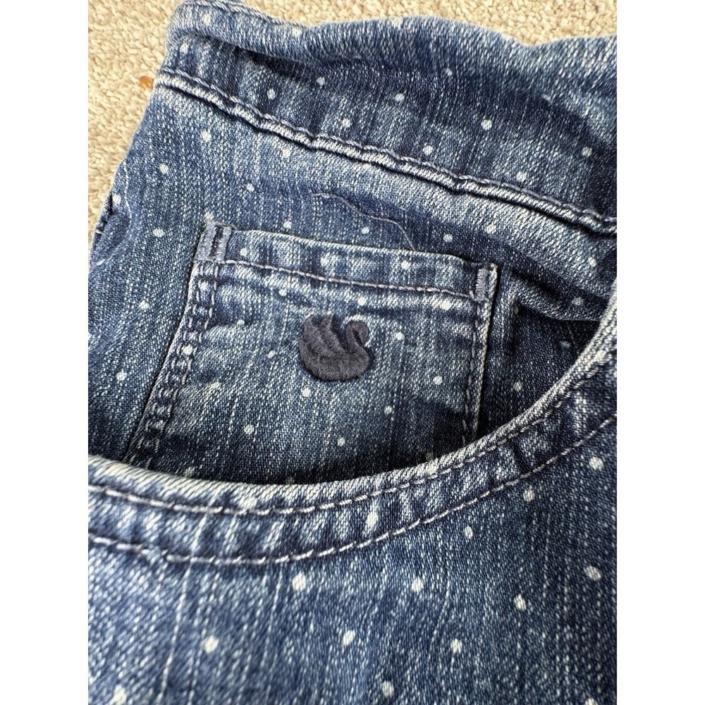Gloria Vanderbilt 18W Polka Dot‎ Jeans Stretch Denim Mid Rise Straight Leg